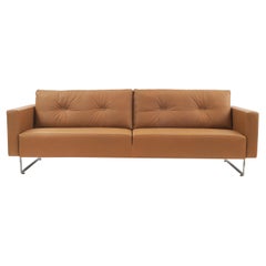 Contemporary Caramel Leder Sofa
