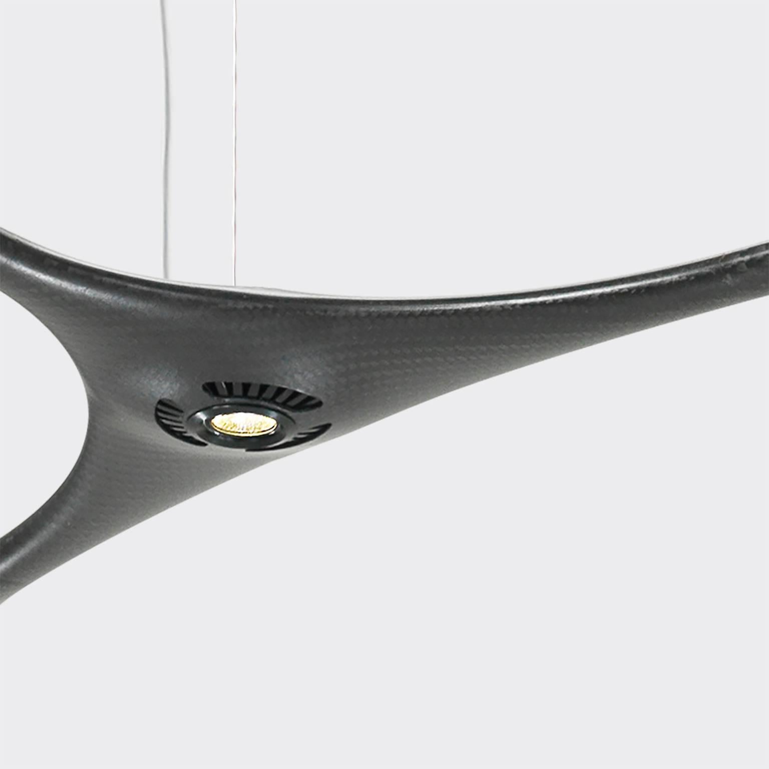 Slovenian Contemporary Carbon Light CARB04.00 Pendant by Tokio. For Sale