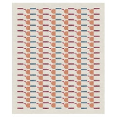 Contemporary Carpet Patterned Beige Scandinavian Wool Silk - Roman, in Stock