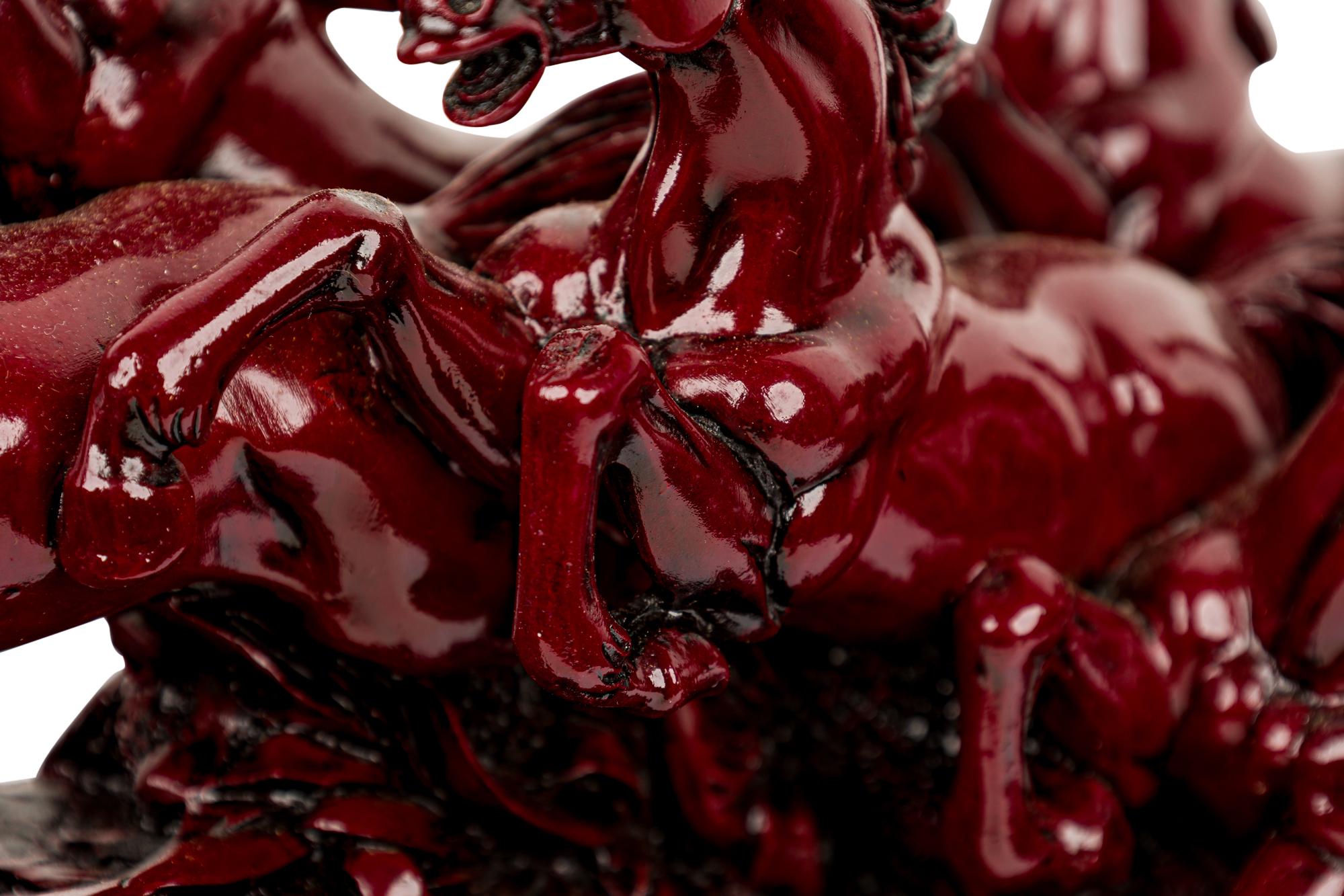 20ième siècle Représentation sculptée contemporaine de chevaux au galop en vente
