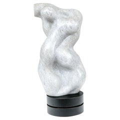 Contemporary Carved Grey Marble Female Nude
