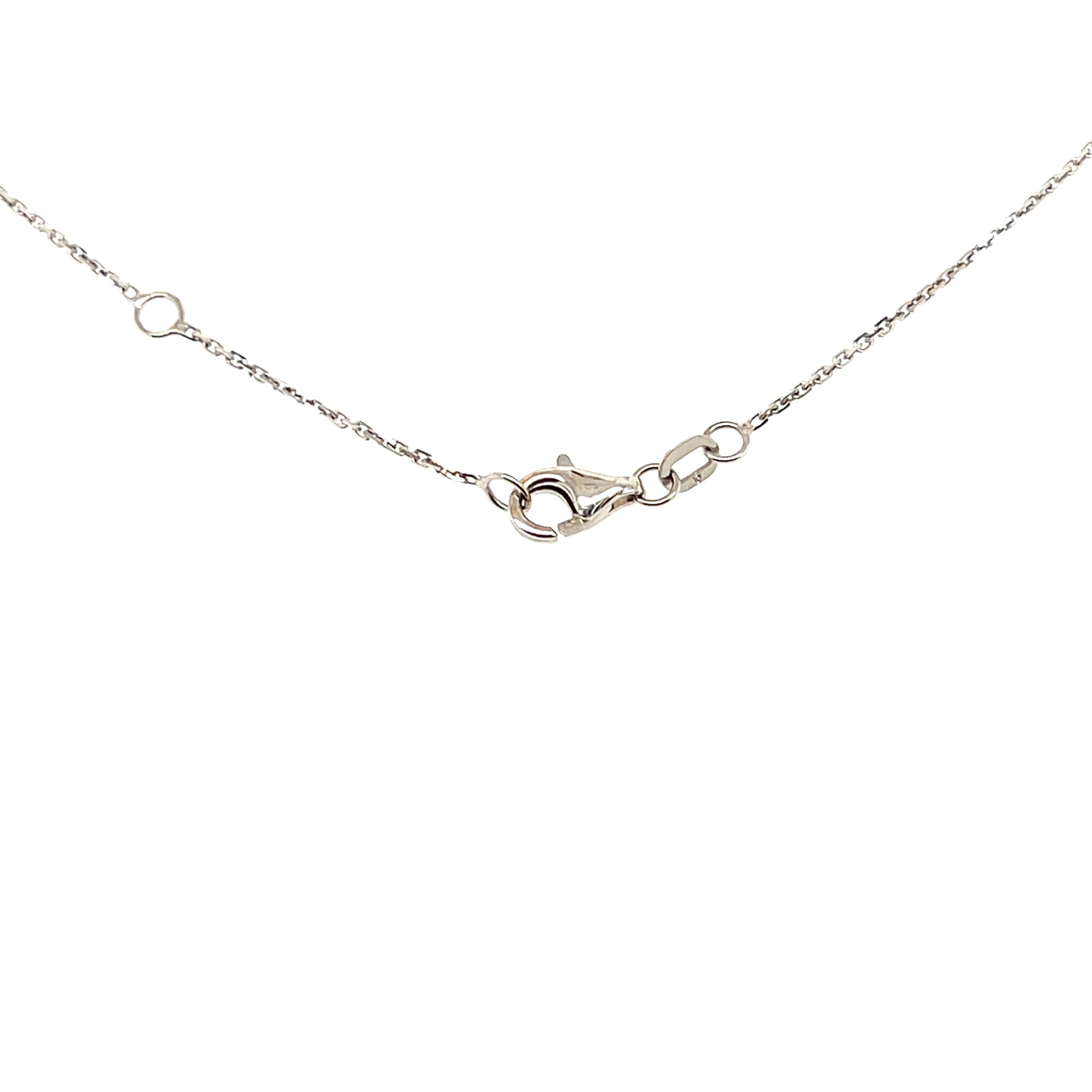 Collier pendentif en or blanc 14k, jadéite sculptée et diamant, de style contemporain en vente 3