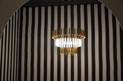 Contemporary "Cascade Rainy Day" Chandelier in Handmade Limoges Porcelain