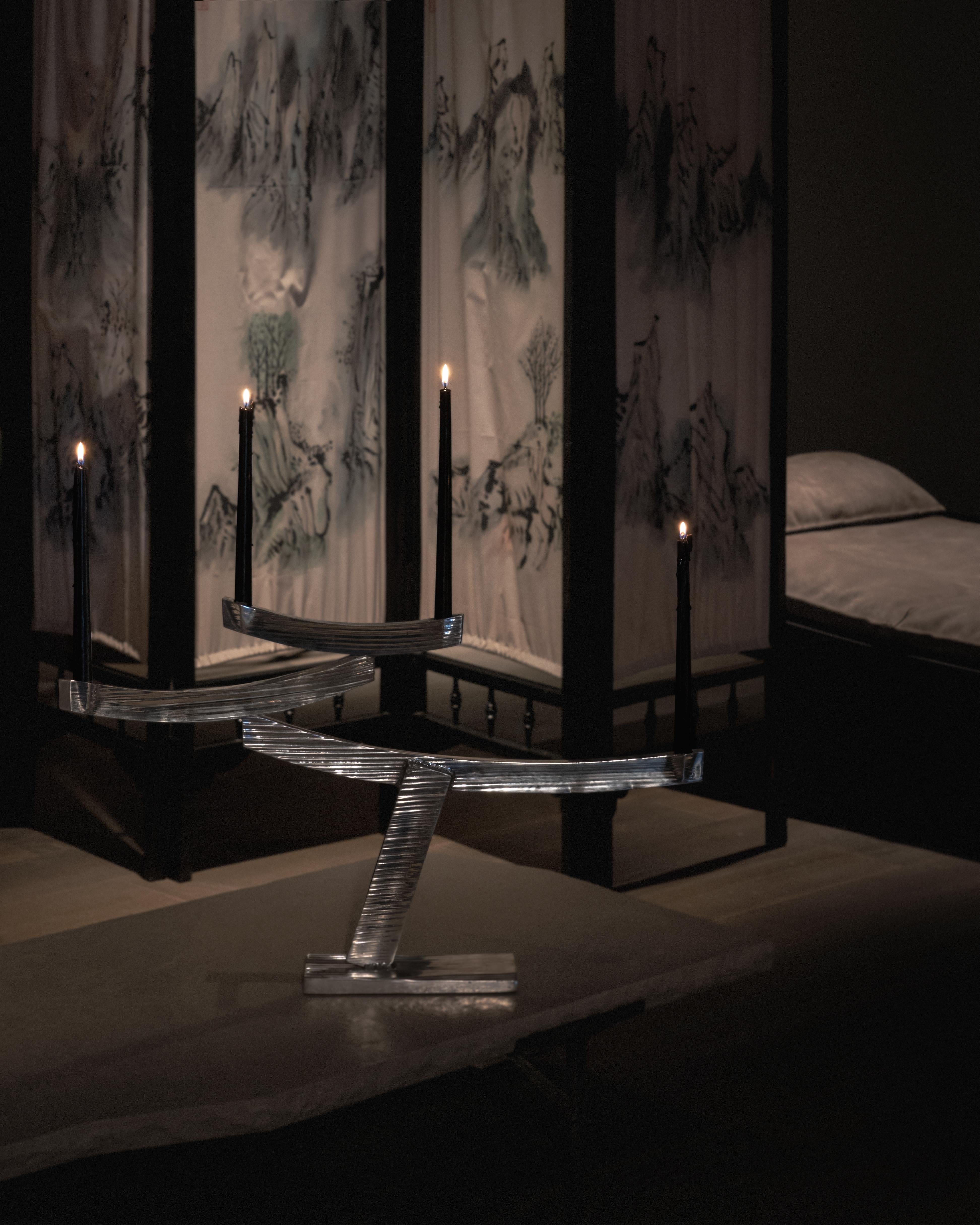 Contemporary Cast Aluminium Geology Candleholder by Atelier V&F For Sale 6