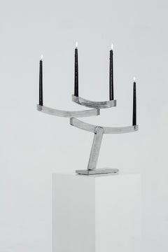Contemporary Cast aluminium Geology Candleholder by Atelier V&F