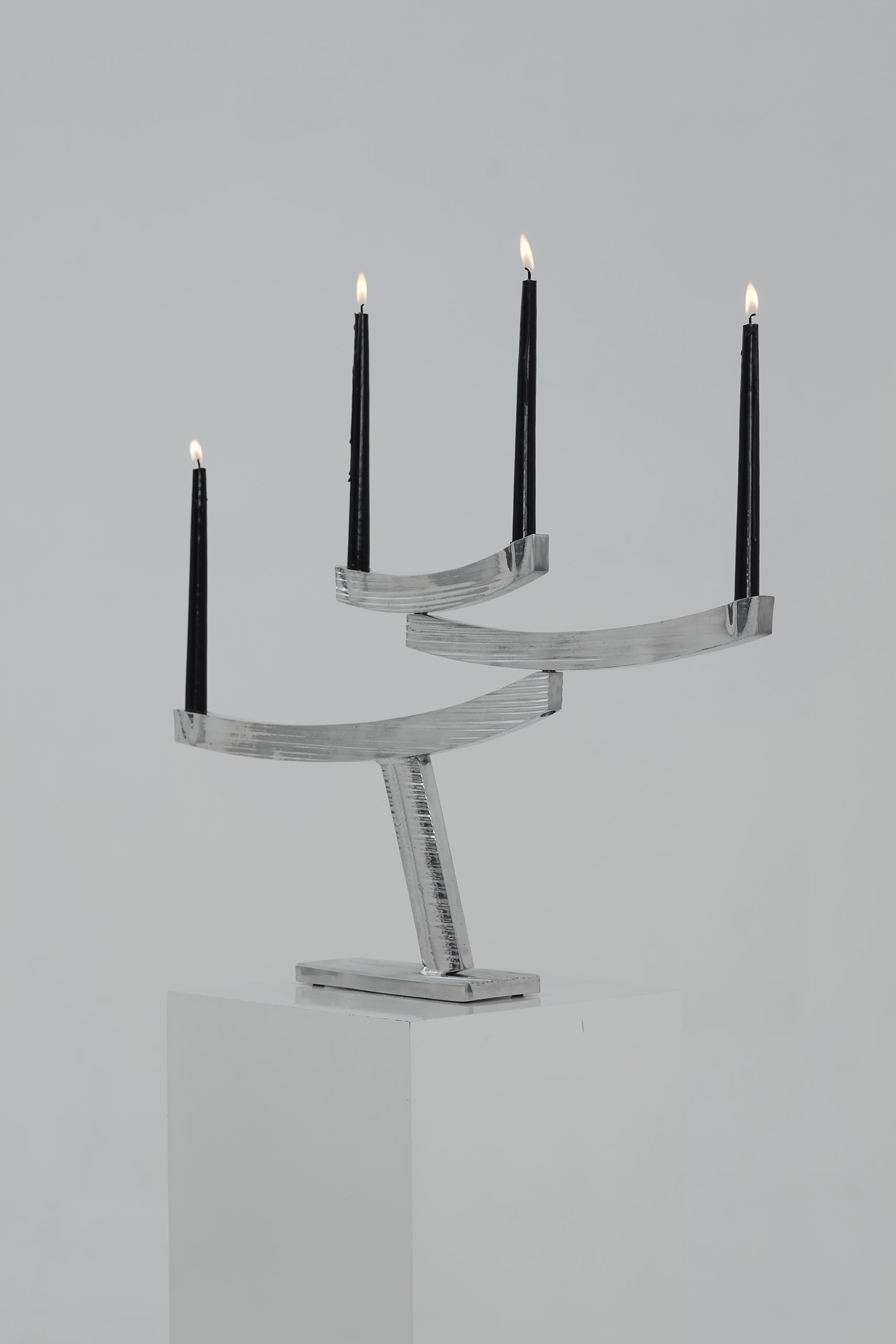 Contemporary Cast aluminium Geology Candleholder by Atelier V&F For Sale 1