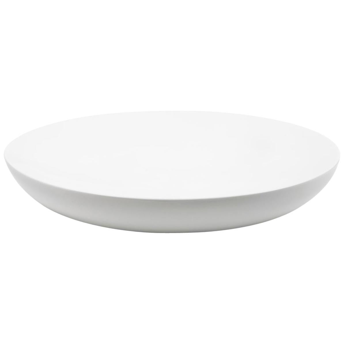 Contemporary Cast Bowl, Serving Bowl Oversized in White Ceramic For Sale