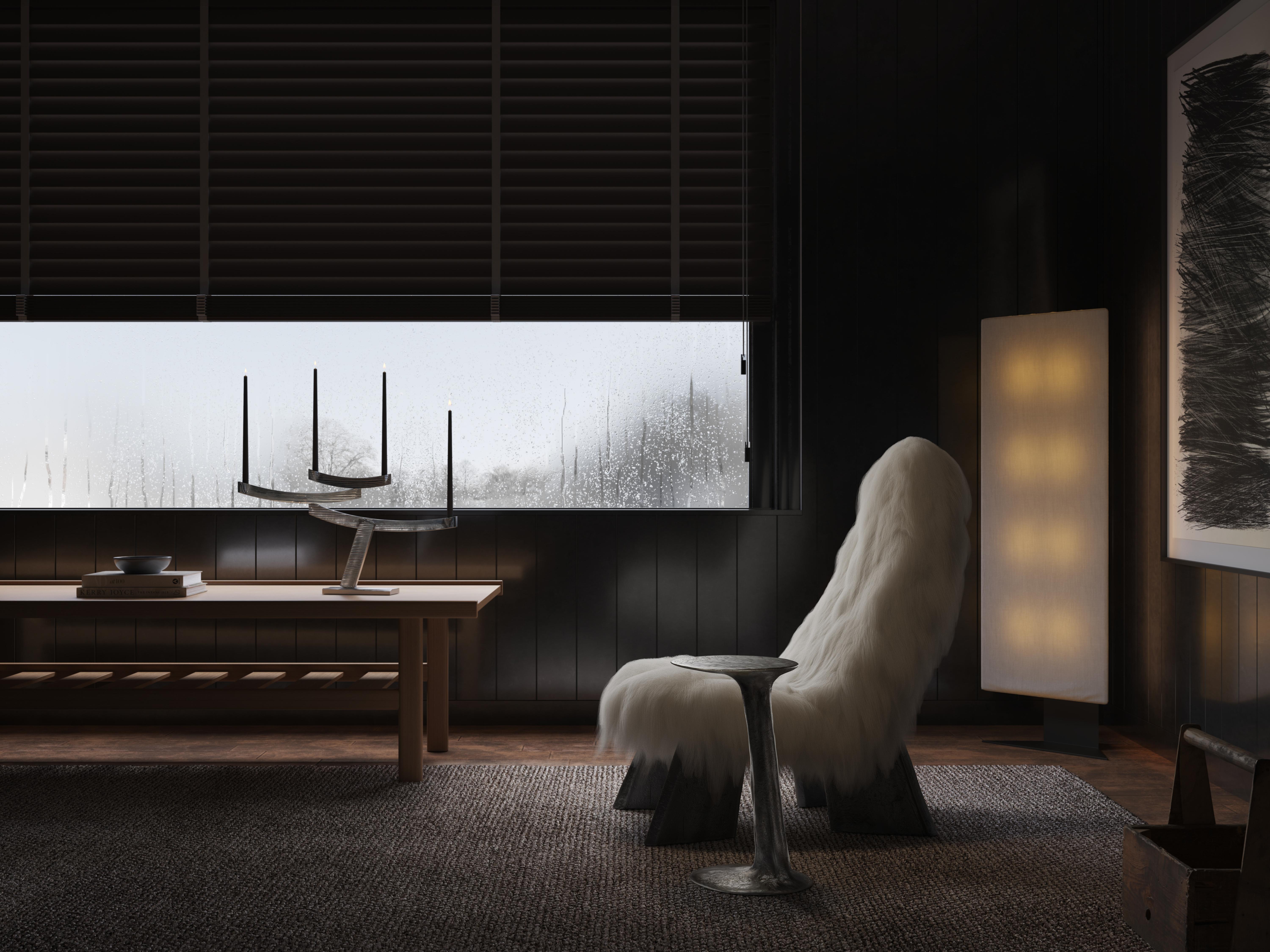 Table d'appoint contemporaine en laiton moulé noir The Crack in Chaos L by Atelier V&F. en vente 13
