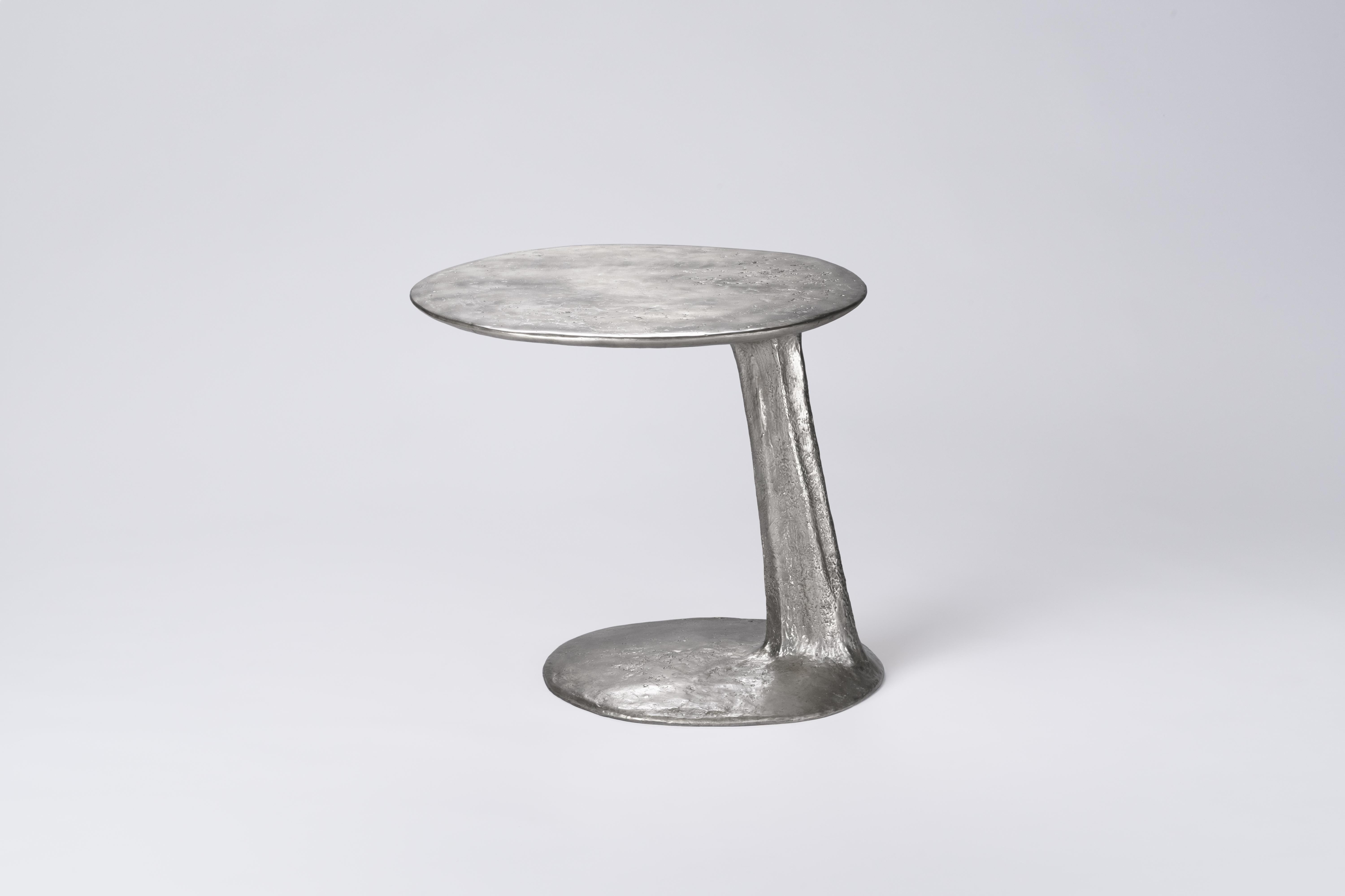 Aluminum Contemporary Cast Brass Natural The Crack in Chaos Side Table S by Atelier V&F For Sale