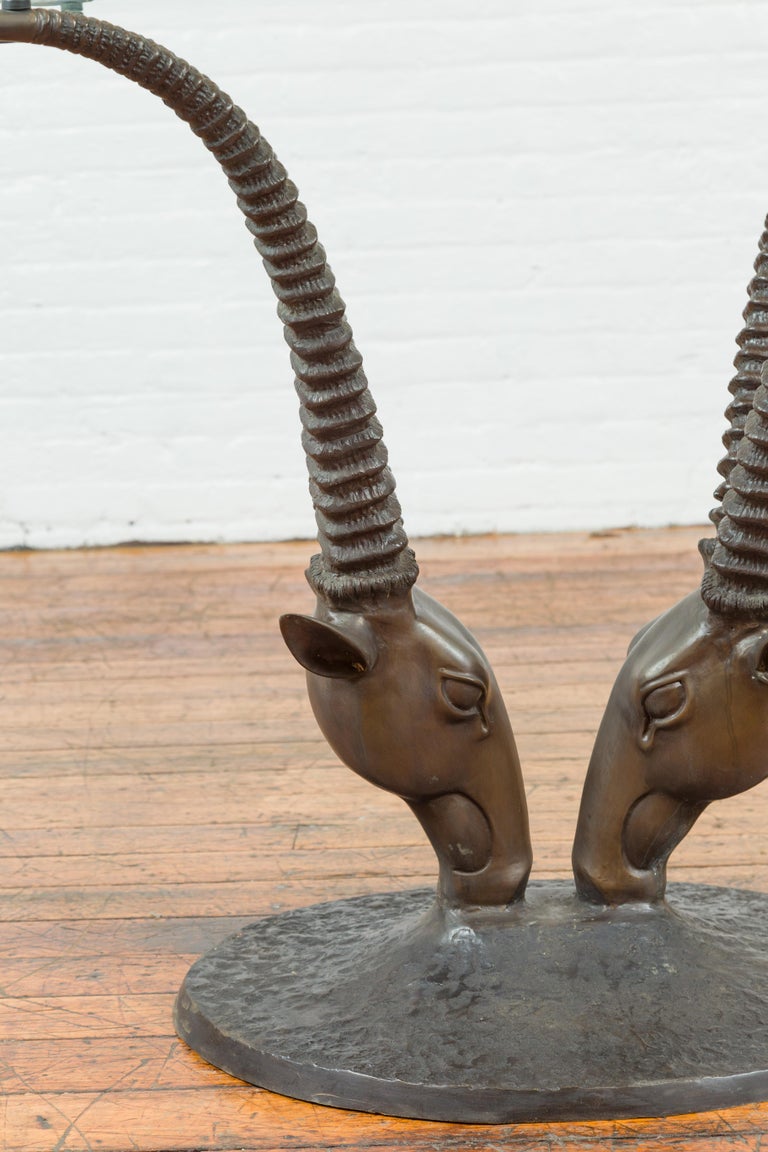 Contemporary Cast Bronze Double Antelope Dining Table Base With Dark Patina For Sale At 1stdibs Contemporary Cast Bronze Double Antelope Dining Table Base With Dark Patina For Sale At 1stdibs
