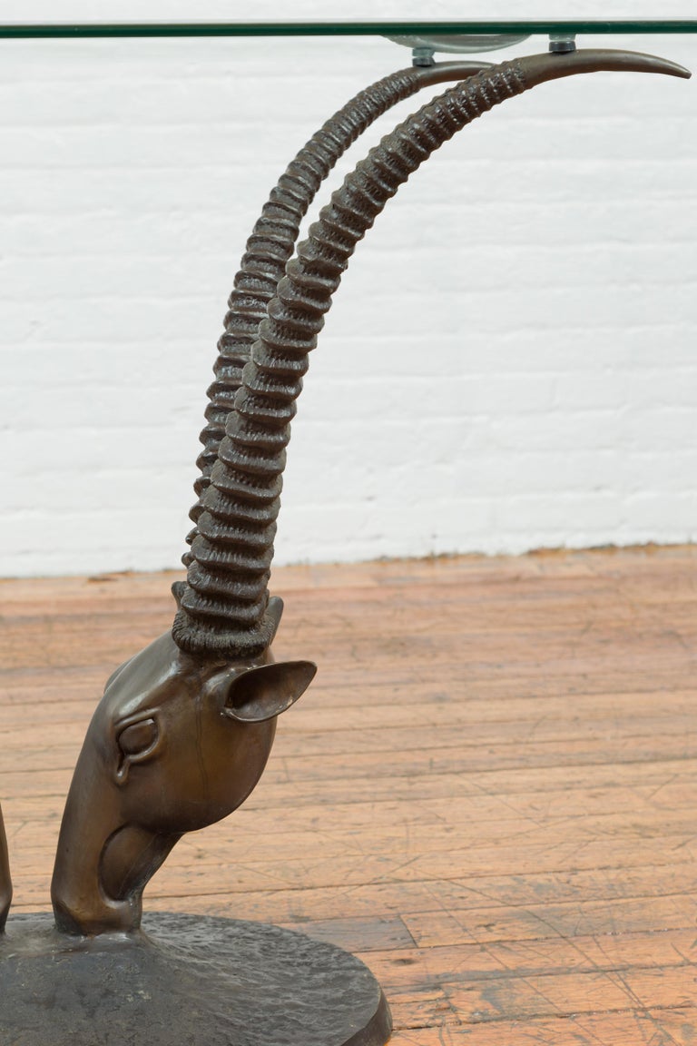 Contemporary Cast Bronze Double Antelope Dining Table Base With Dark Patina For Sale At 1stdibs Contemporary Cast Bronze Double Antelope Dining Table Base With Dark Patina For Sale At 1stdibs