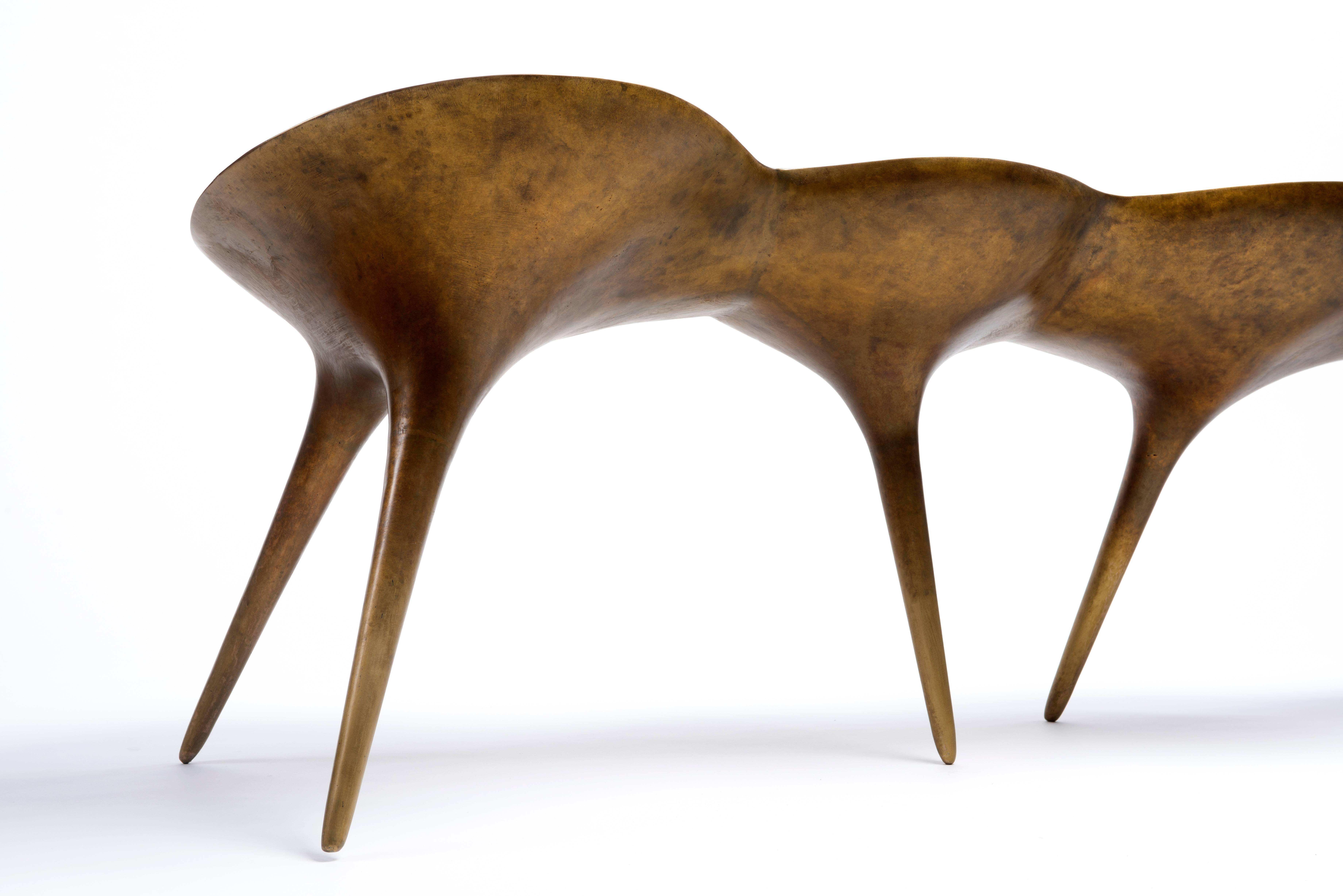 Molecule Bench in Cast Bronze by Timothy Schreiber 2