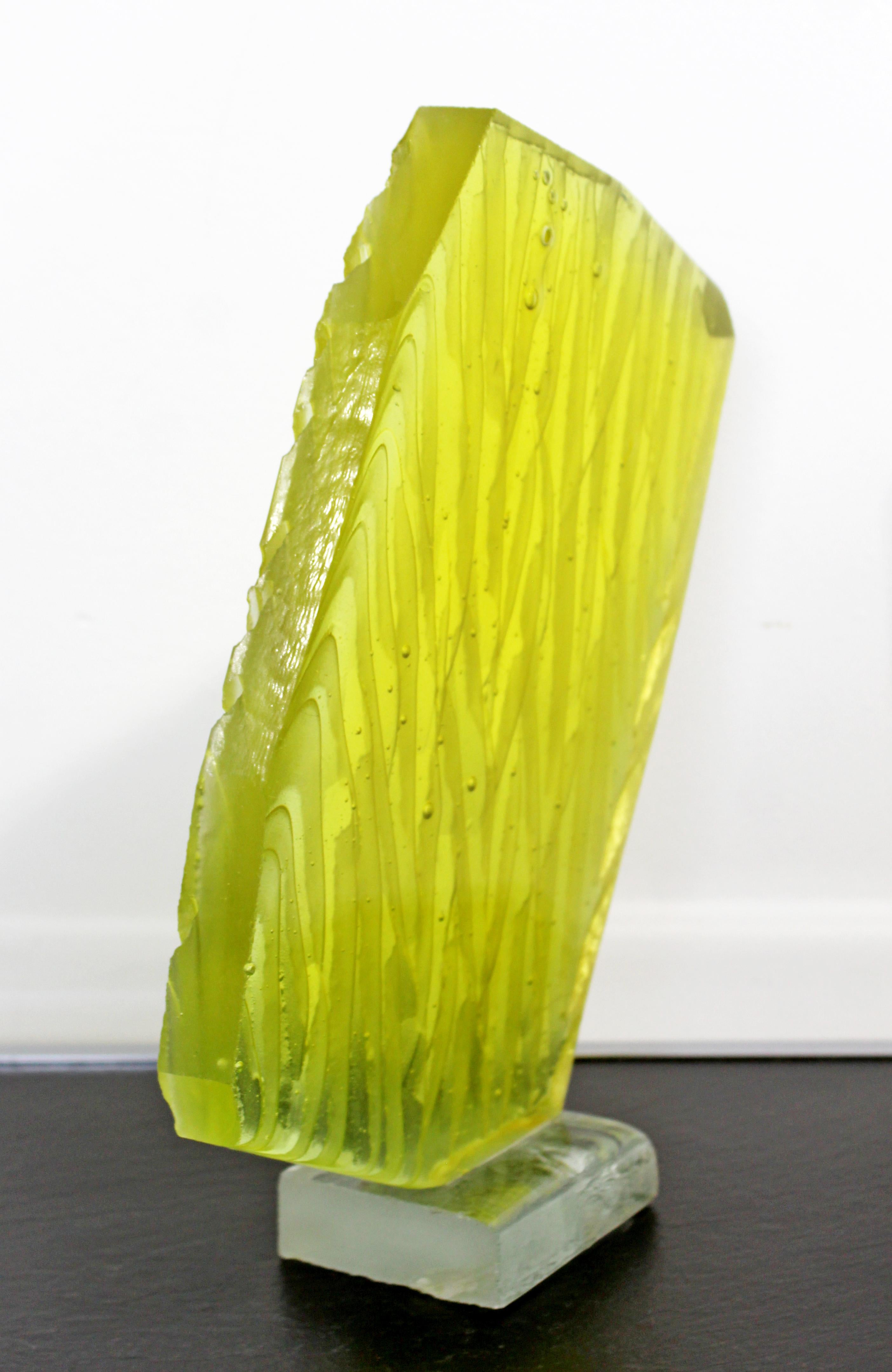 Contemporary Cast Glass Abstract Art Table Sculpture Signed Rezu Pishgahi 2009 1
