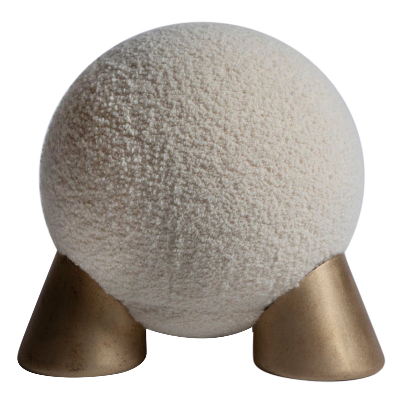 Contemporary Cast Gold Brass Fur Atlas Stool by Pietro Franceschini
