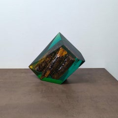 Contemporary Cast Resin Light Unique Sculpture with Color-Changing LED, 2017