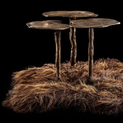 Contemporary Cast white bronze, islandic sheepswool Nest table