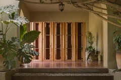 Contemporary Cedar Folding Screen by Magui Peredo, Modular Architectural Divider