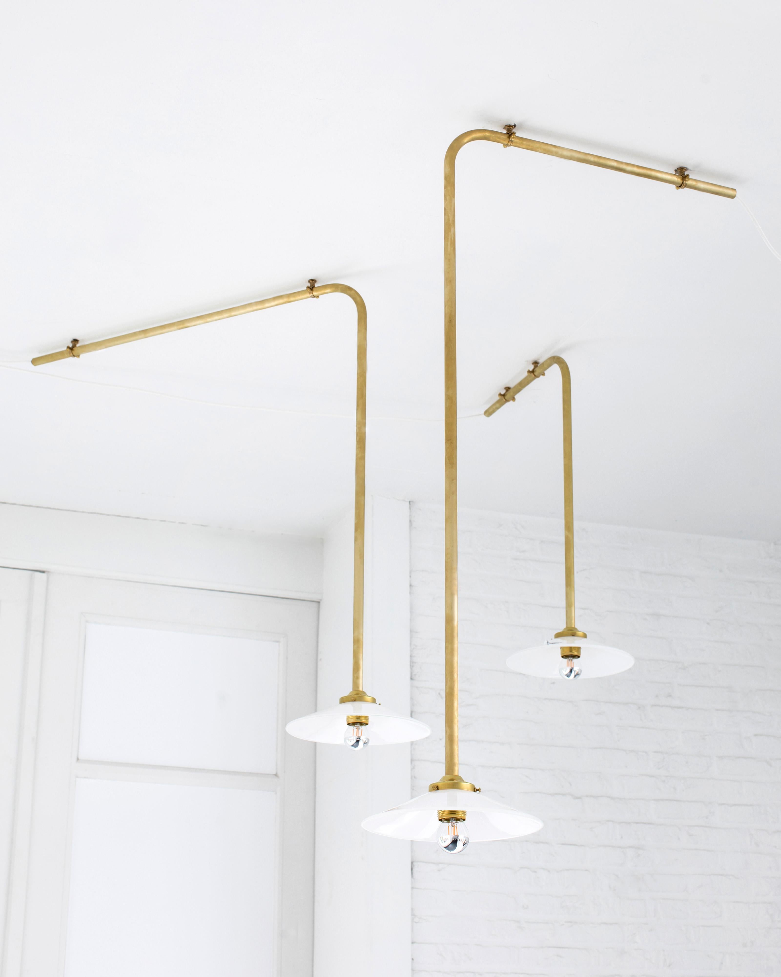 Cailing Lamp N°3 by Muller Van Severen x Valerie Objects

Dimensions: H. 73 X 52 X 25
Finish: Brass

specifications
fitting type: e27
bulb replaceable: yes
number of fittings: 1
dimmable: no
cable length: 3 meter
switch: no

material: 
— lamp frame