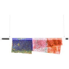 Contemporary Ceiling Lamp 'Particle' by Kueng Caputo, Blue, Pink and Red