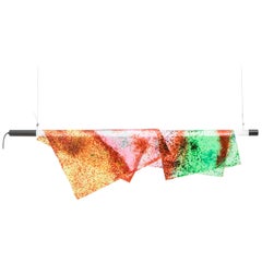 Contemporary Ceiling Lamp 'Particle' by Kueng Caputo, Orange and Pink and Green