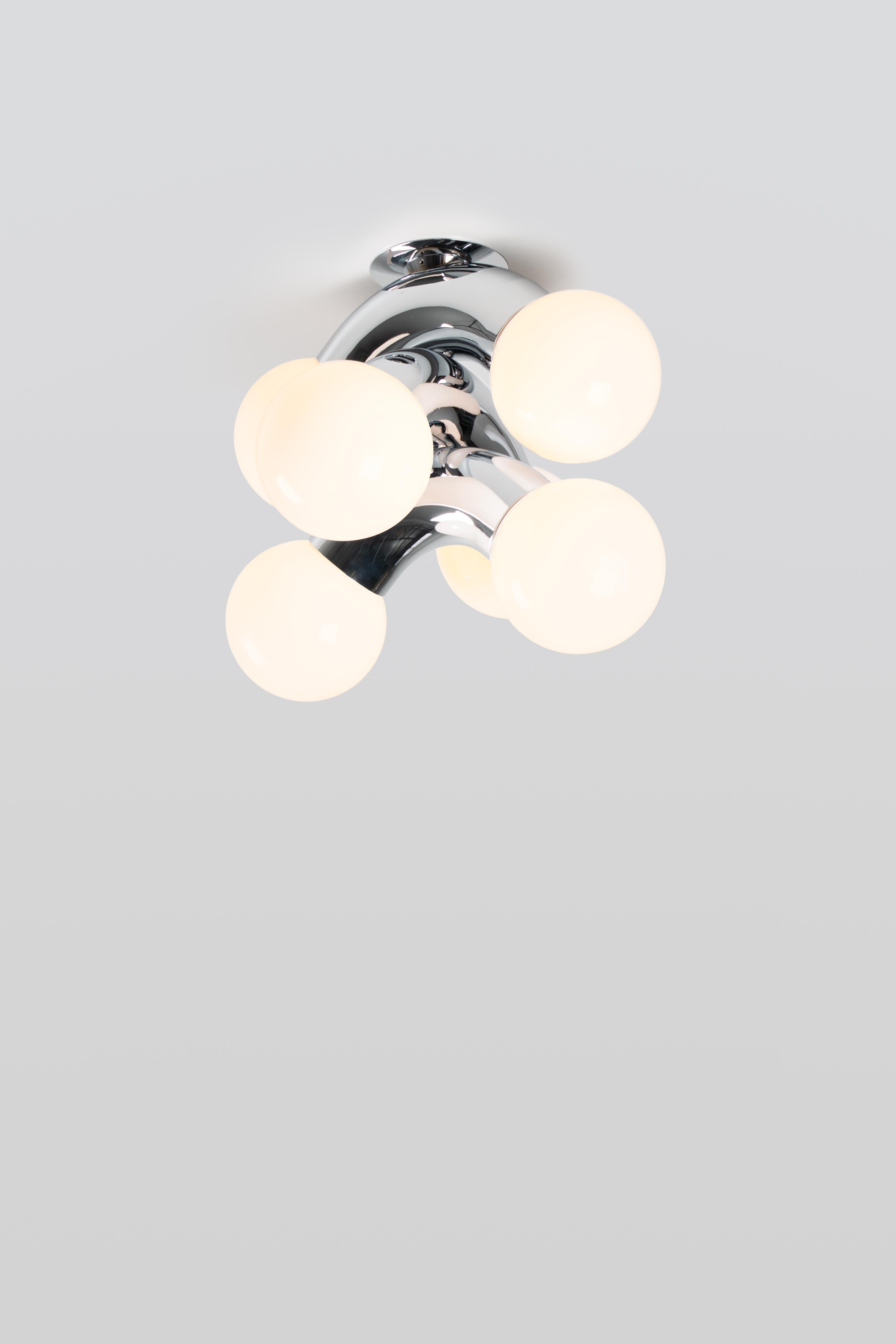 Organic Modern Contemporary Ceiling Lamp VINE 3-C, Chrome For Sale