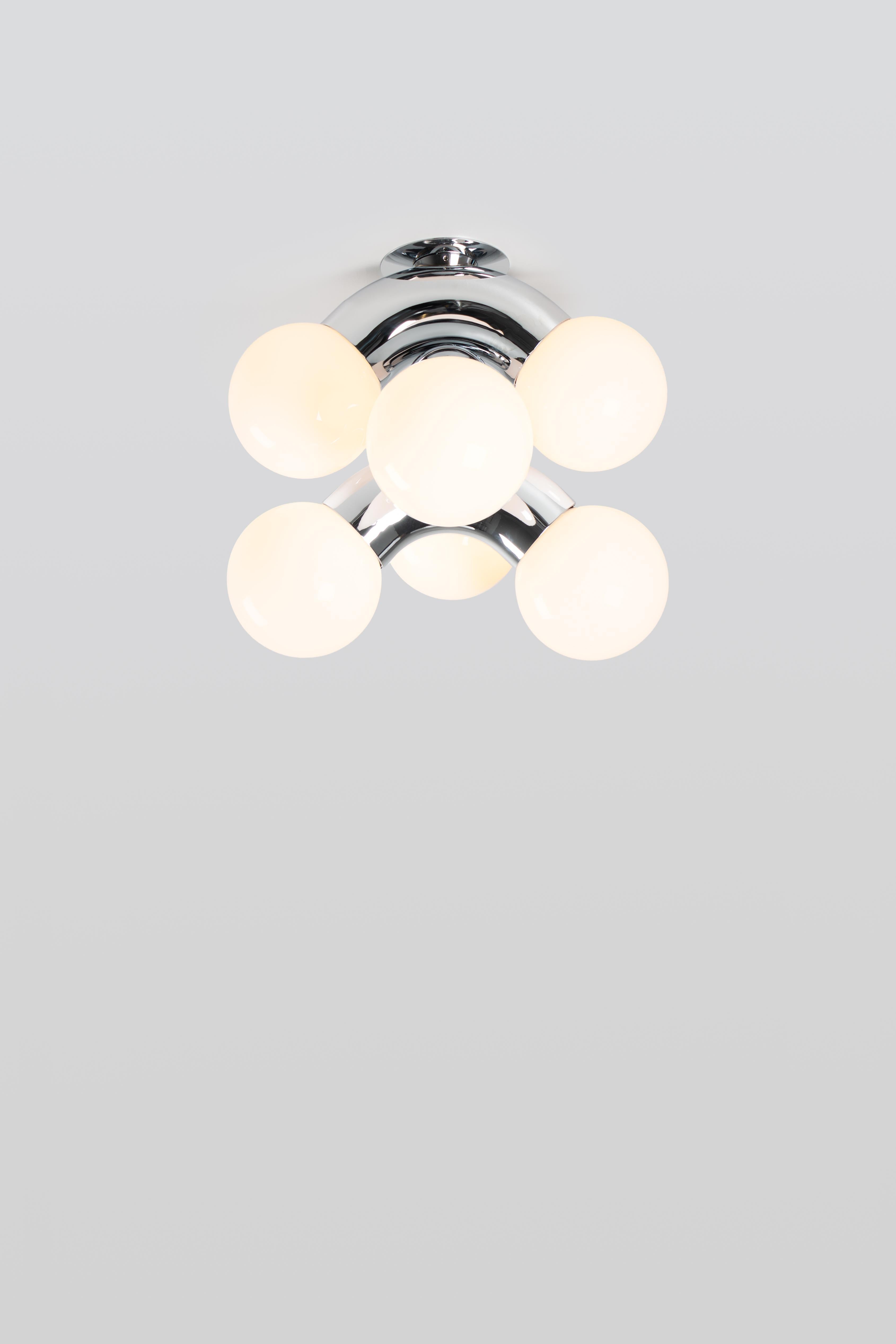 Canadian Contemporary Ceiling Lamp VINE 3-C, Chrome For Sale