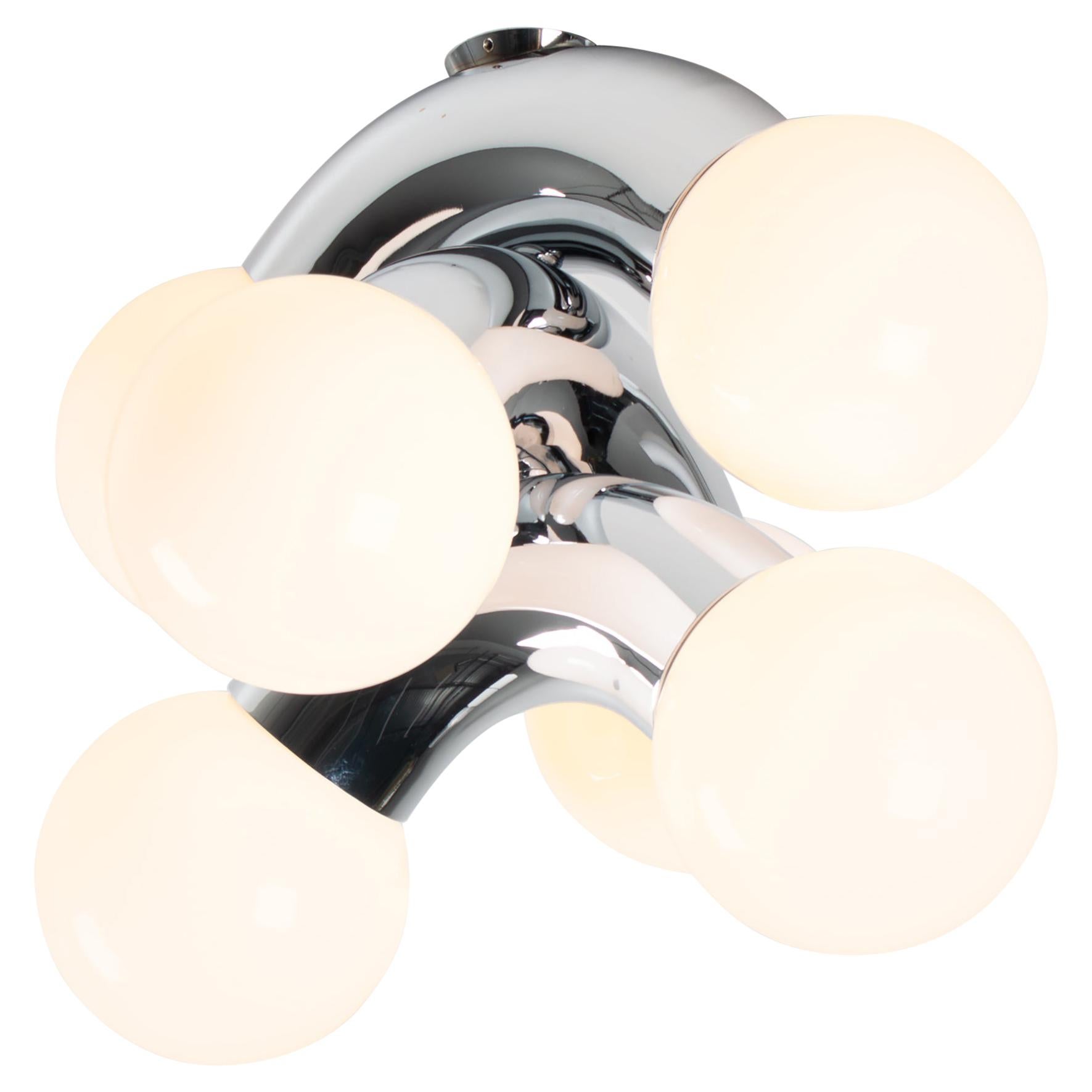 Contemporary Ceiling Lamp VINE 3-C, Chrome For Sale