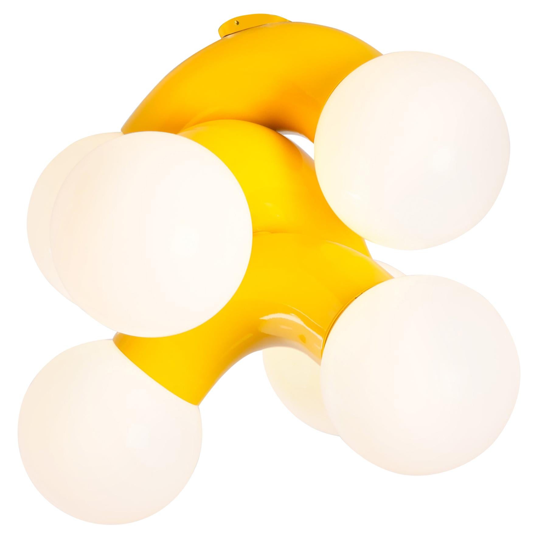 Contemporary Ceiling Lamp VINE 3-C, Yellow For Sale