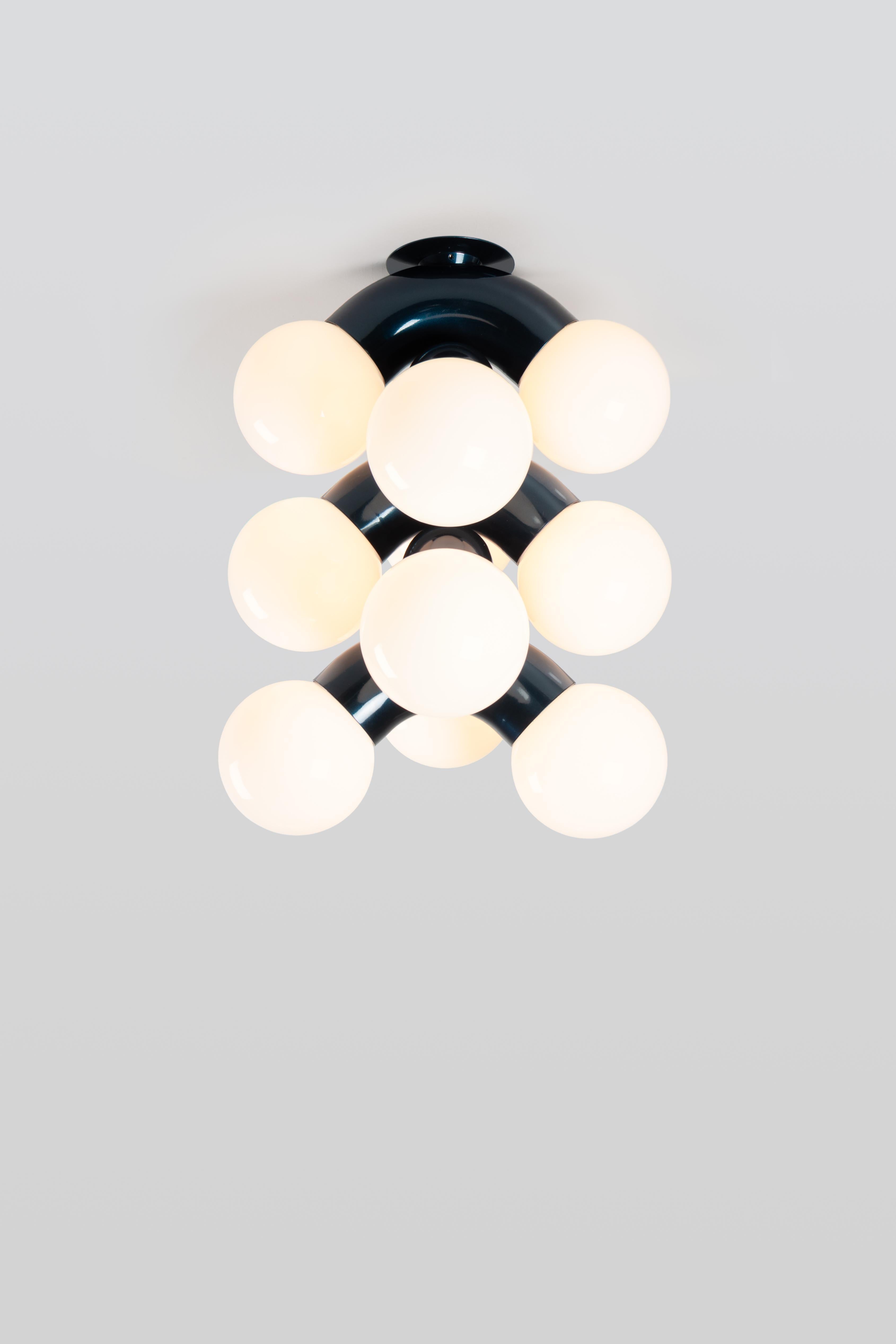 Organic Modern Contemporary Ceiling Lamp Vine 5-C, Blue For Sale