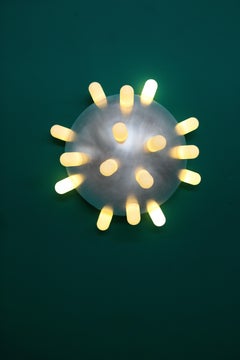 Contemporary Ceiling/Wall Lamp by Niccolo Spirito in Aluminum & Abs Niples