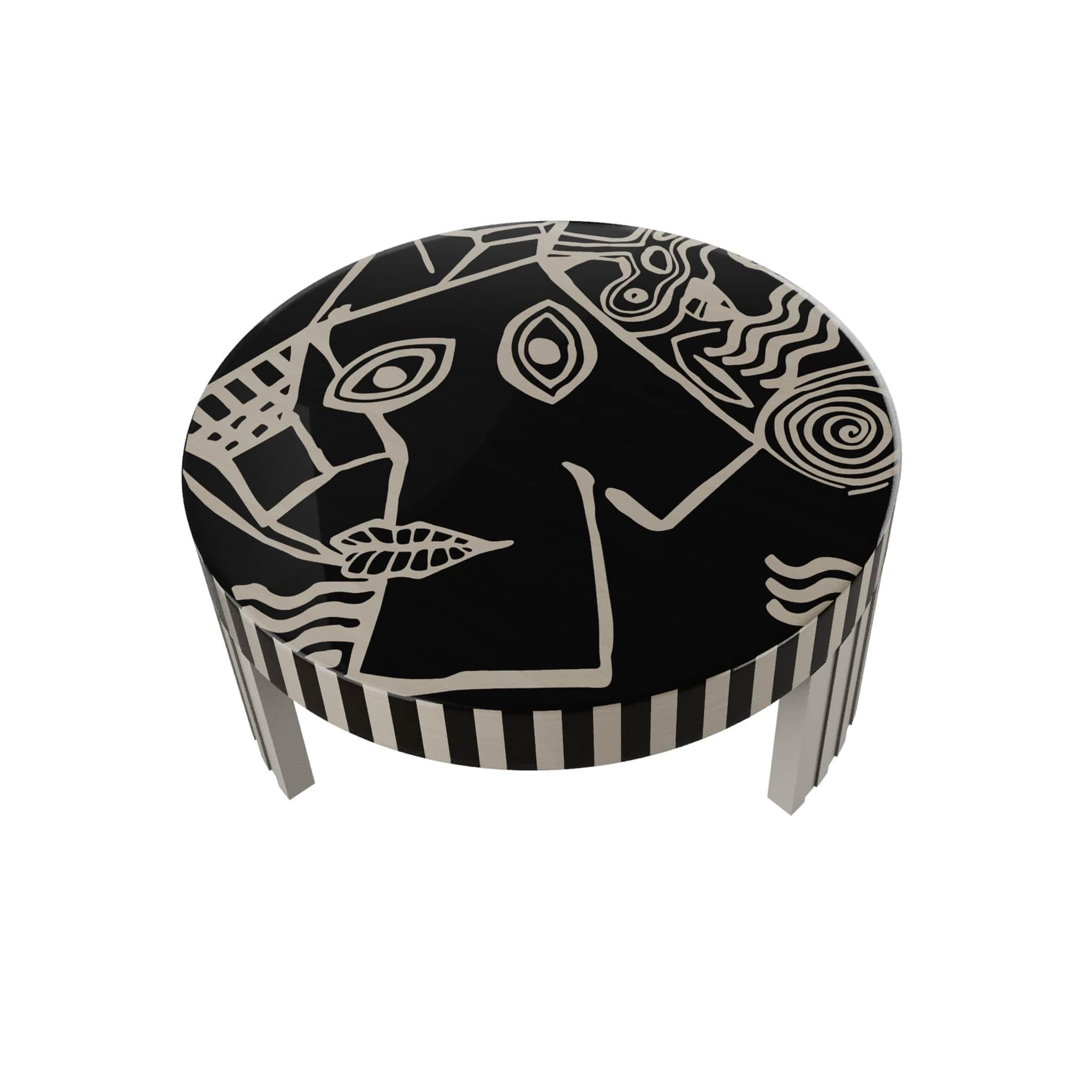 Contemporary Center Coffee Center Table in Natural Oak Veneer and Gloss