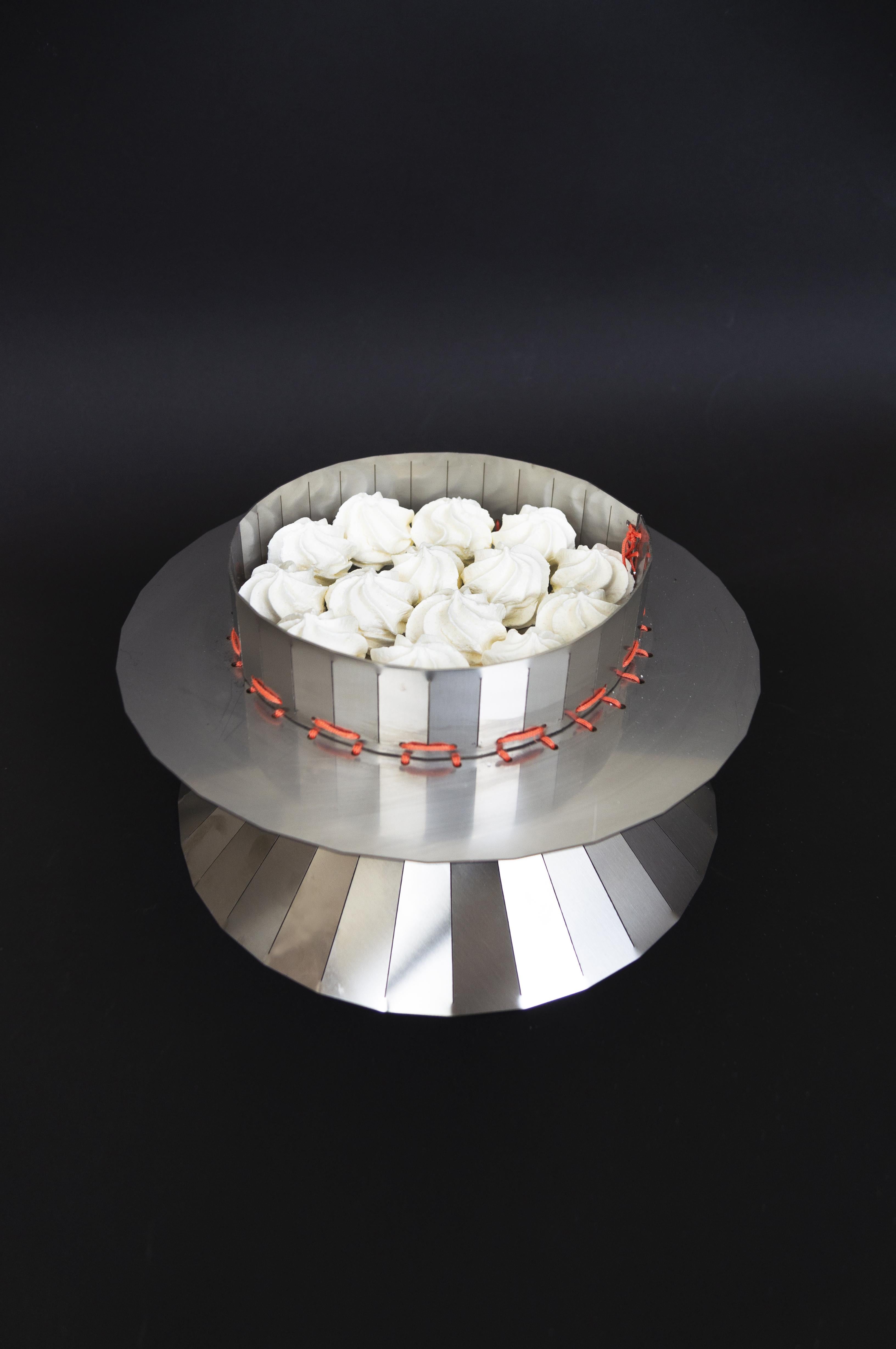 Italian Contemporary Centerpiece in Stainless Steel Design Piece For Sale