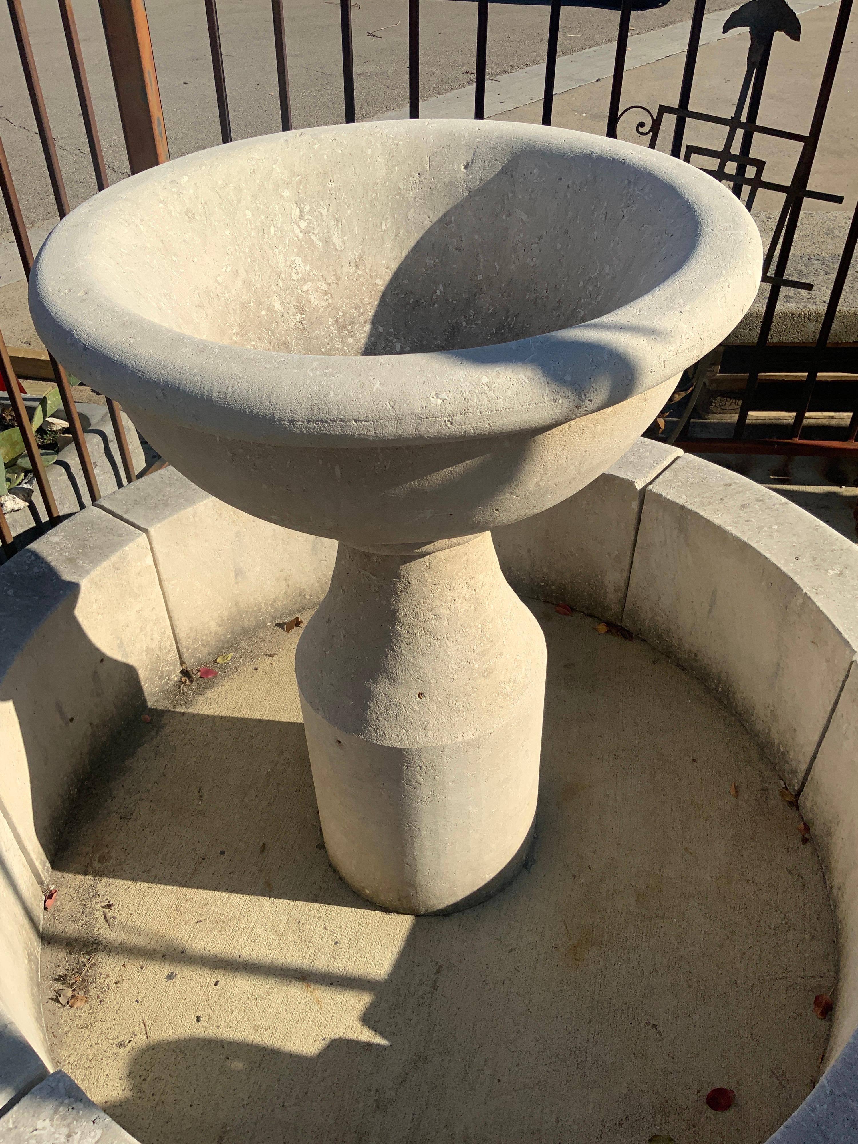 Limestone Contemporary Central Infinity Fountain For Sale