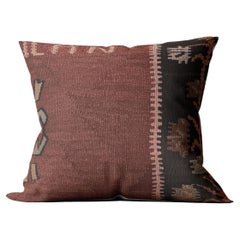 Contemporain Kilim turc housse de coussin Multicolore Tribal Zigzag Laine