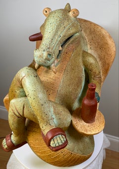 Contemporary Ceramic Alligator Sculpture, In the Manner of Christopher Buhner