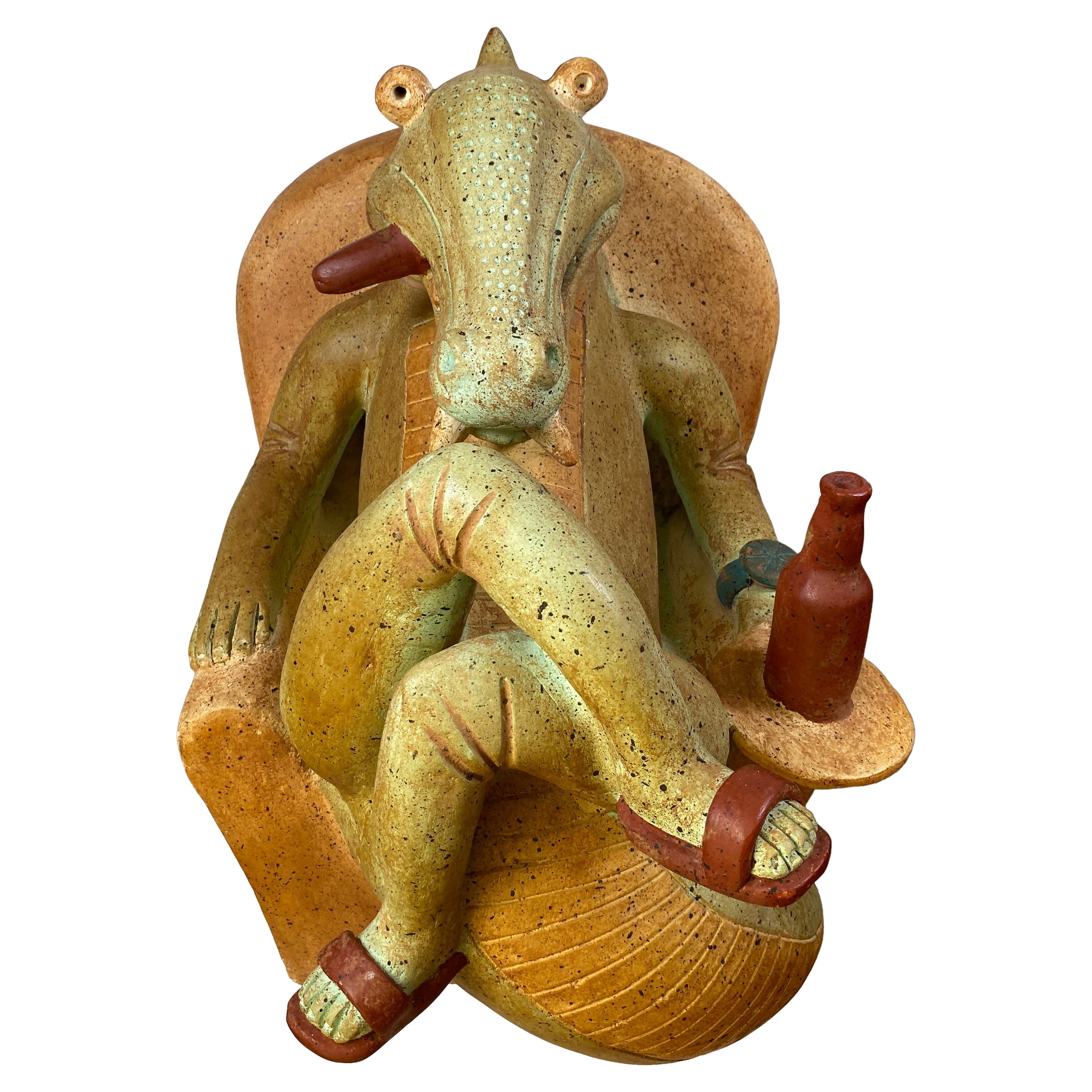 Scultura di alligatore in ceramica contemporanea, alla maniera di Christopher Buhner in vendita