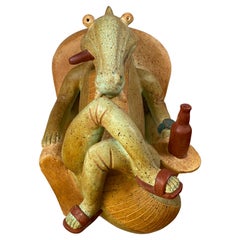 Contemporary Ceramic Alligator Sculpture, In the Manner of Christopher Buhner