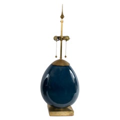 Contemporary Ceramic and Brass Table Lamp