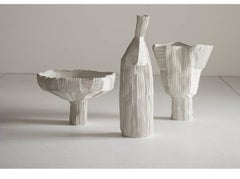 Contemporary Ceramic Anemone Footed Bowl White