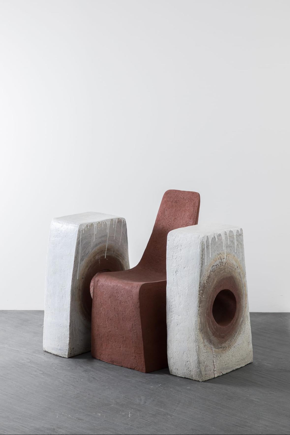 Brutalist Contemporary Ceramic Armchair by Agnès Debizet  For Sale