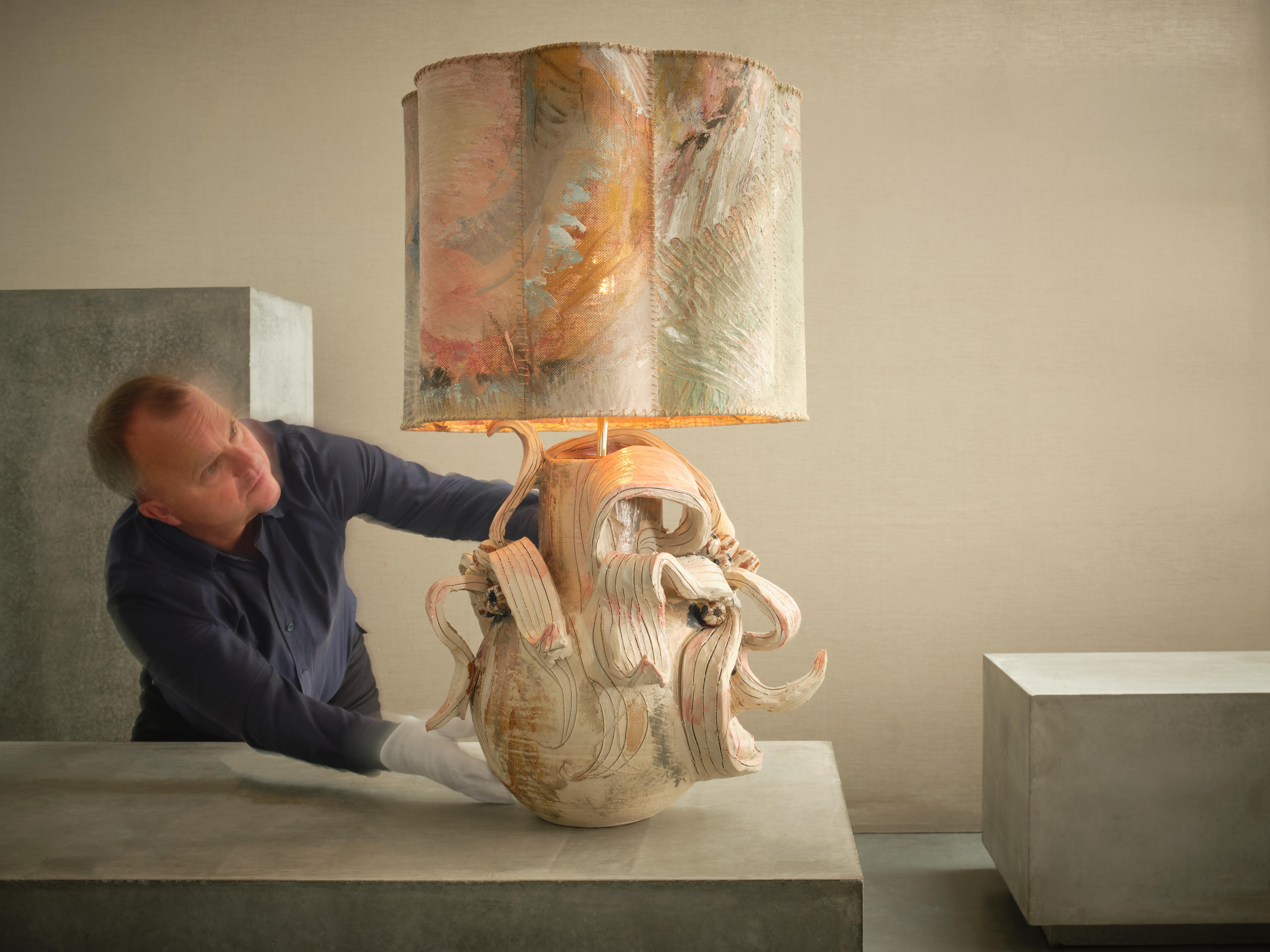 Hand-Crafted Contemporary Ceramic Blooming Terra II floodlight by Maarten Vrolijk For Sale