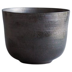 Porcelain Bowl with Dark Metallic Glaze by Tracie Hervy