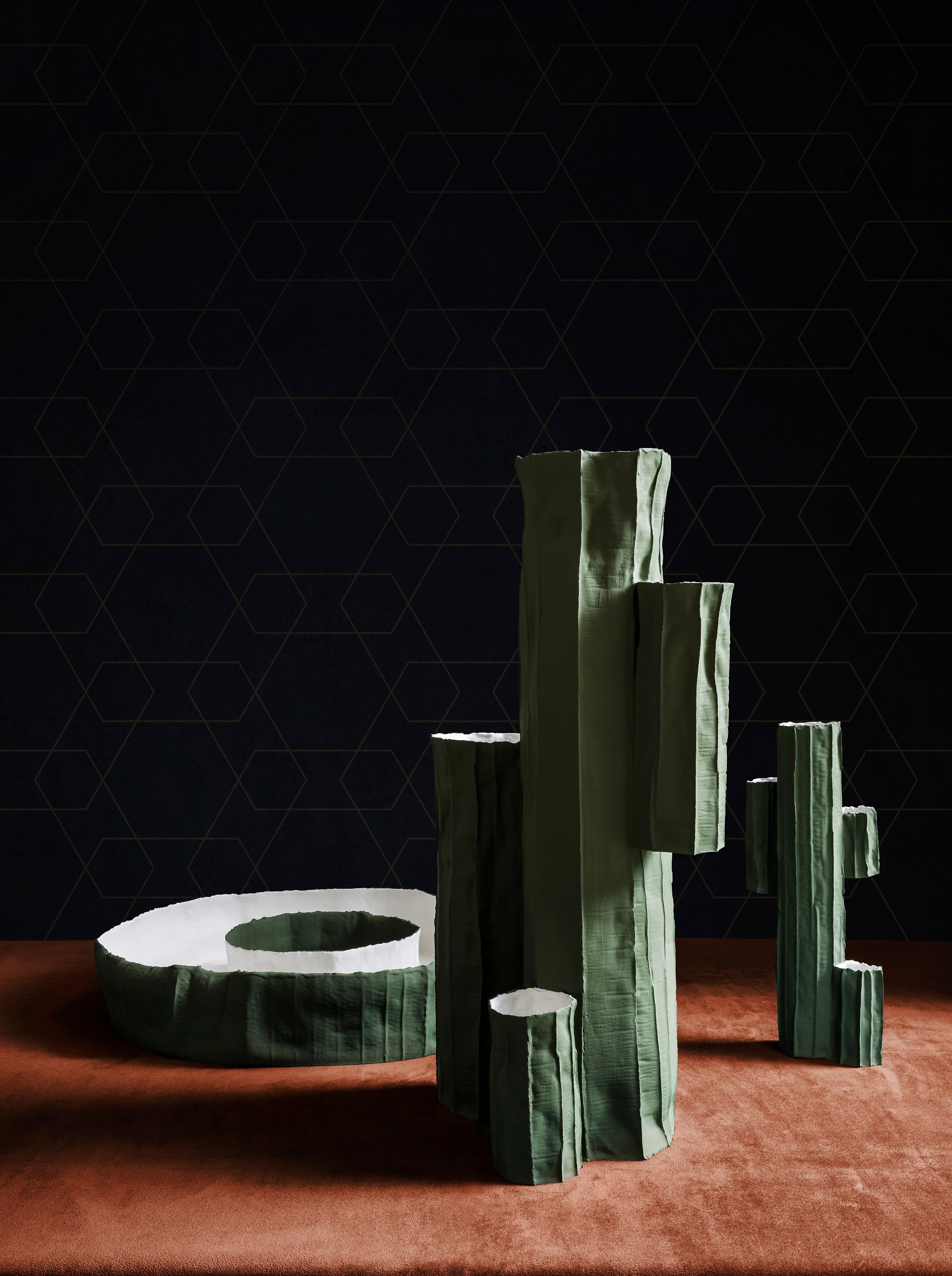 Contemporary Ceramic Cactus Ring Tray Colored (Italienisch)