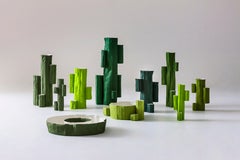 Contemporary Ceramic Cactus Vase #3 Colored