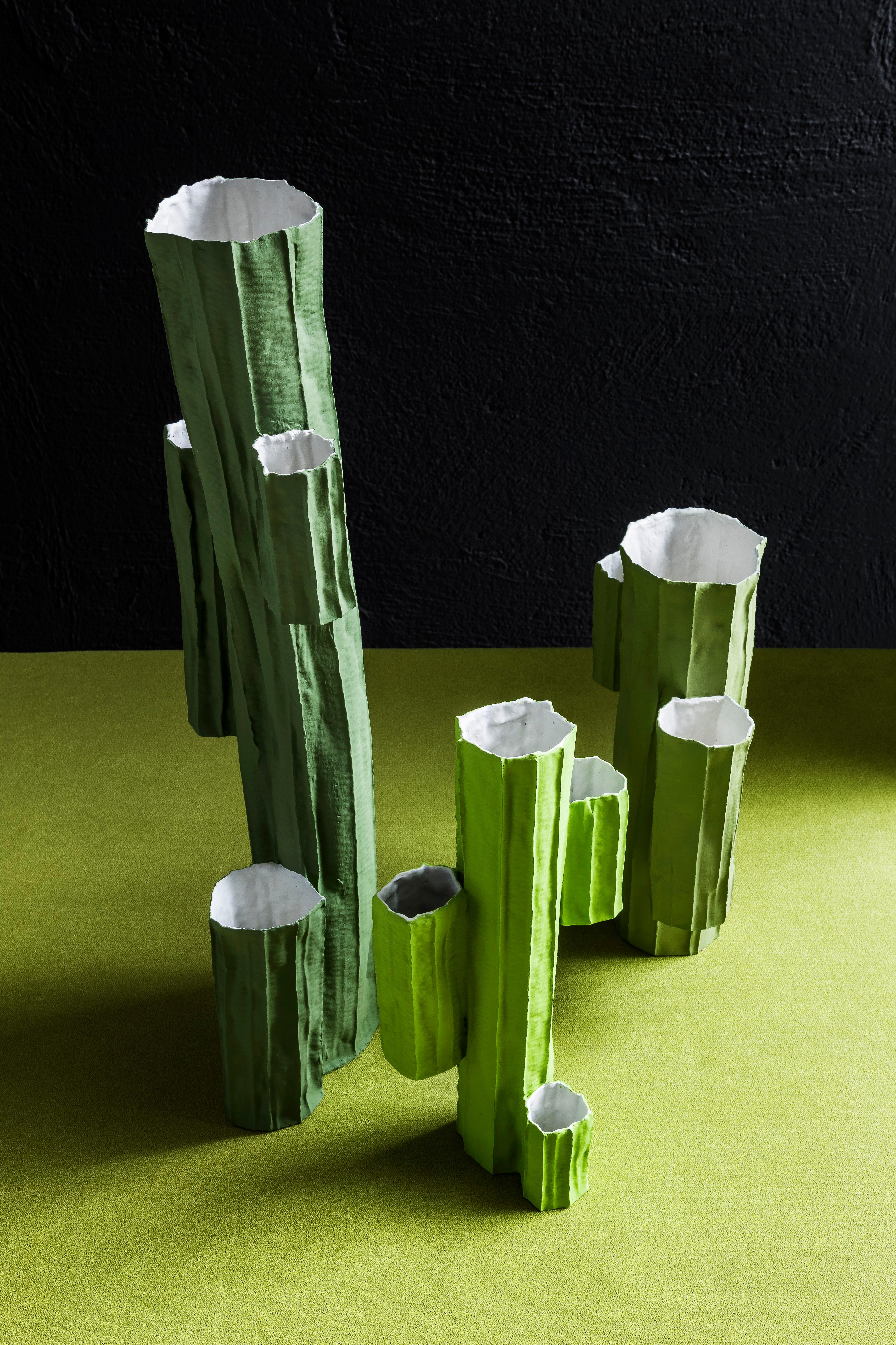Italian Contemporary Ceramic Cactus Vase #3 Colored For Sale