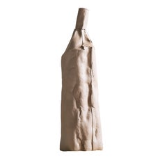 Contemporary Ceramic Cartocci Liscia Light Brown Decorative Bottle