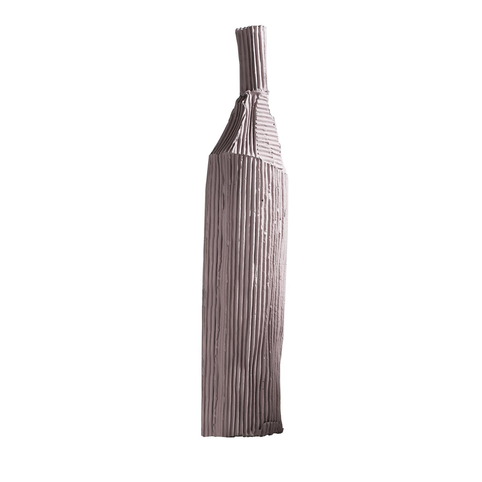 Zeitgenössische keramische Cartocci Textur Rosa dekorative Flasche (Moderne) im Angebot