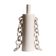 Contemporary Ceramic Chains Sculpture, Handmade, “OOOOO II” by Miyelle