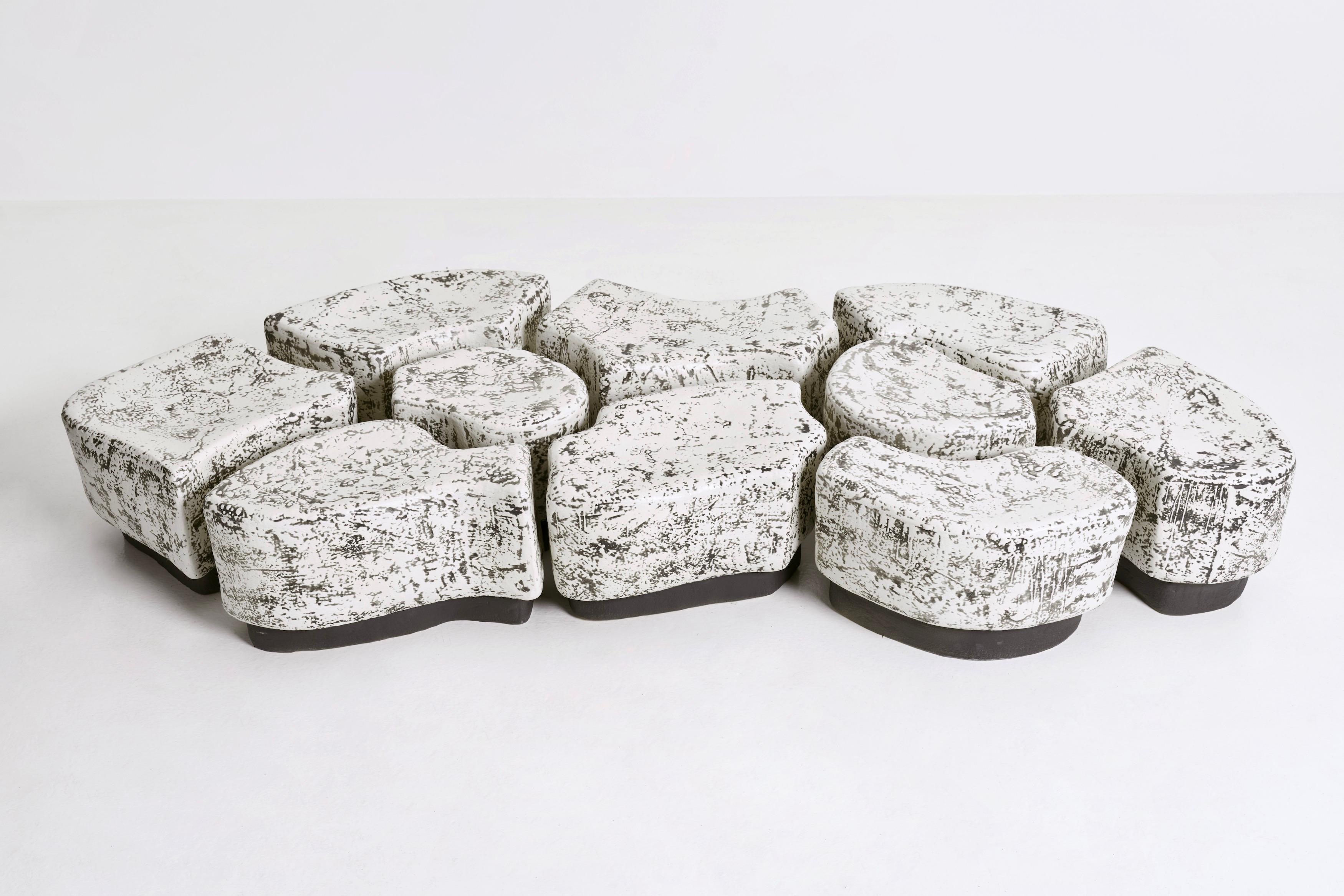 Organic Modern Contemporary Ceramic Coffee Table by Agnès Debizet, 2022 For Sale