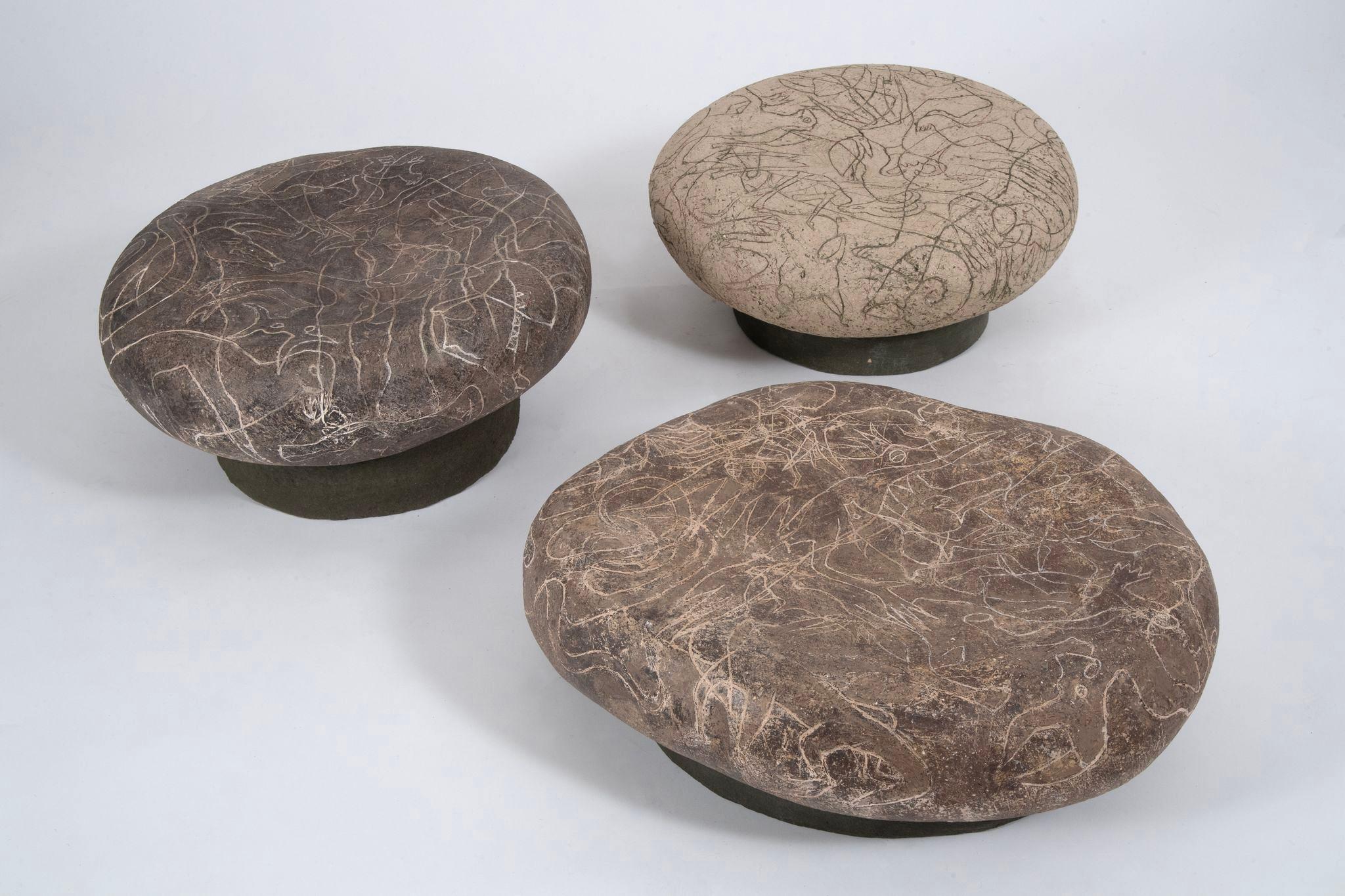 Organic Modern COntemporary Ceramic Coffee Tables by Agnès Debizet For Sale